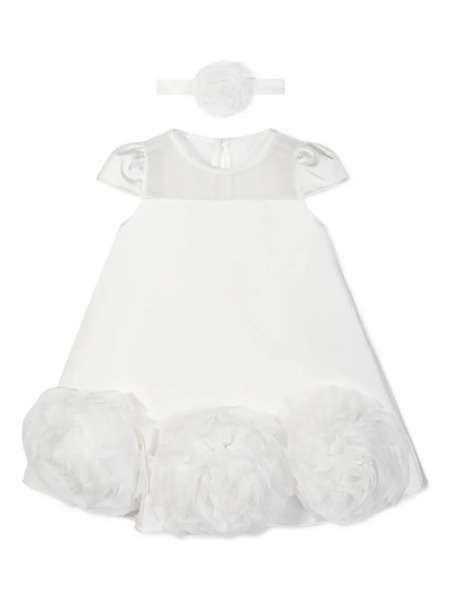  Dress & Fleur Mesh-insert Ruffled Dress - White 