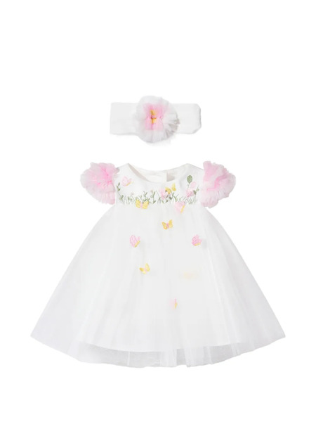  Dress & Fleur Tulle Embroidered Dress Set - Neutrals 