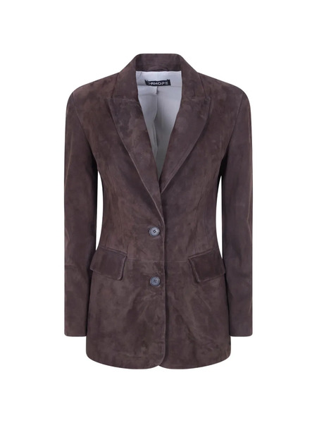  Drhope Button Suede Blazer - Brown 