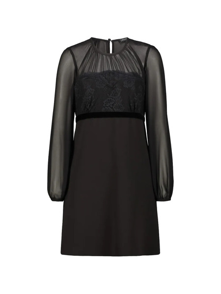  Drhope Flower-lace Mini Dress - Black 