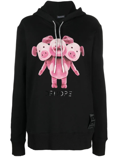  Drhope Graphic-print Cotton Hoodie - Black 