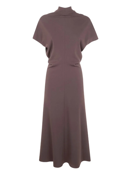  Drhope High-neck Midi Dress - Brown 