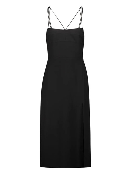  Drhope Horizontal Cuts Braided Straps Dress - Black 