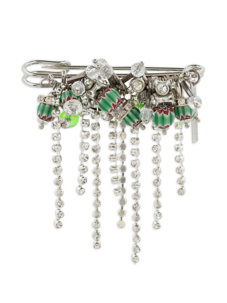 Dries Van Noten Beaded Brooch - Silver 