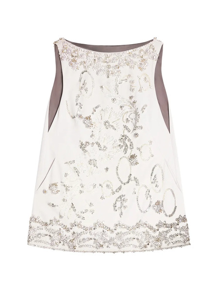  Dries Van Noten Beaded-embellishment Mini Dress - Neutrals 