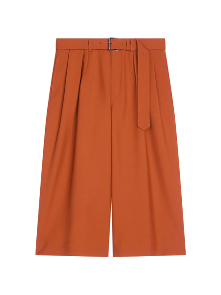  Dries Van Noten Belted Wool Shorts - Orange 