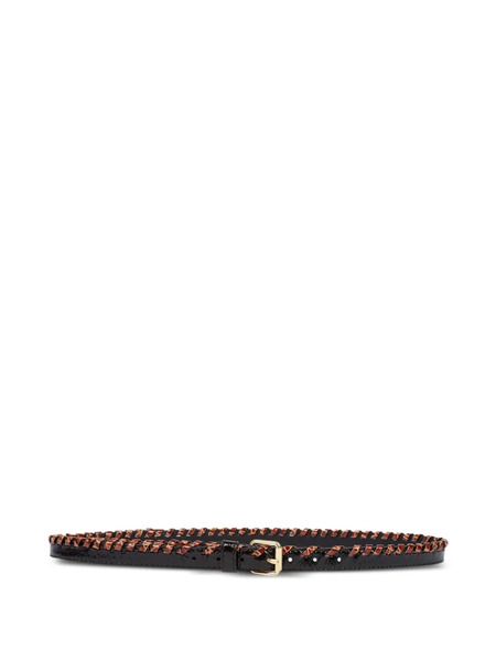  Dries Van Noten Braided-embellishment Leather Belt - Black 