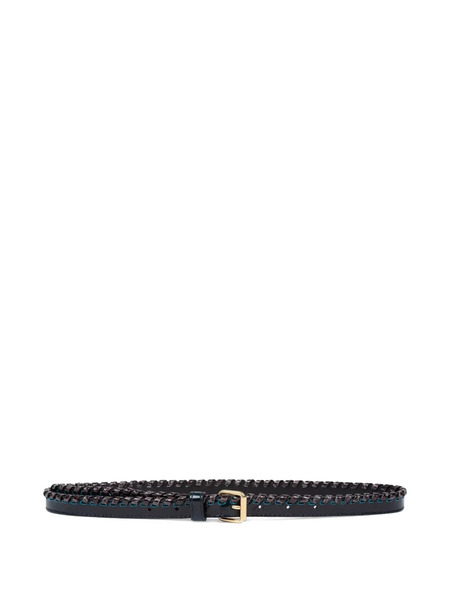  Dries Van Noten Braided-embellishment Leather Belt - Black 