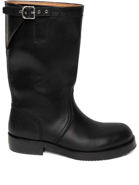  Dries Van Noten Buckle Leather Boots - Black 