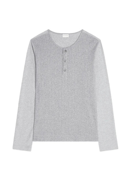  Dries Van Noten Button Ribbed T-shirt - Grey 