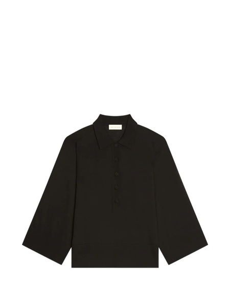  Dries Van Noten Buttoned Polo Top - Black 
