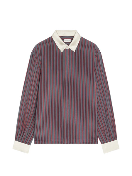  Dries Van Noten Contrast Striped Shirt - Grey 