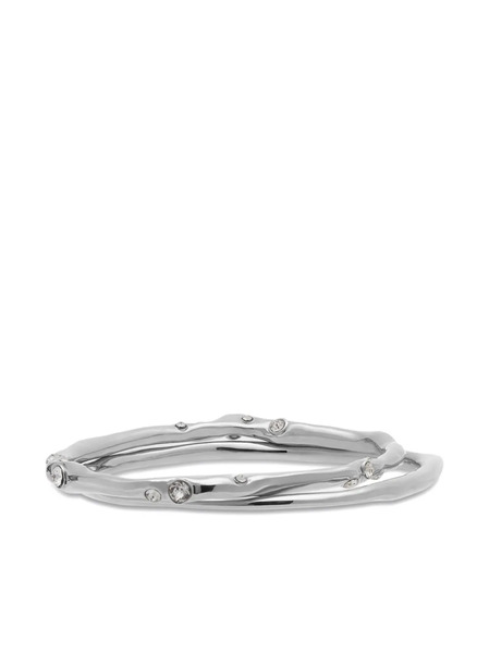  Dries Van Noten Crystal-embellished Bracelet (set Of Two) - Silver 