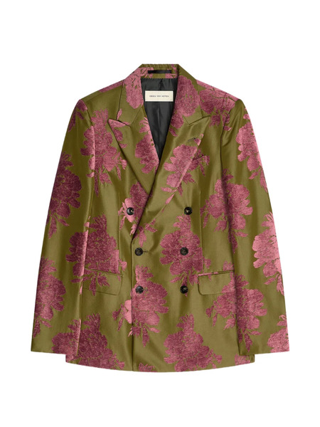  Dries Van Noten Double-breasted Blazer - Green 