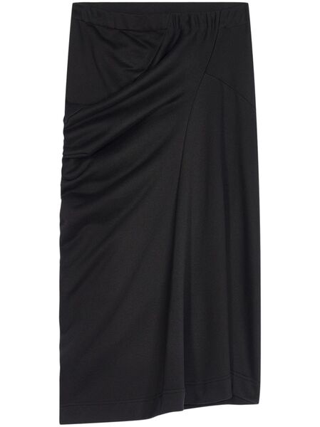  Dries Van Noten Draped Cotton Midi Skirt - Black 