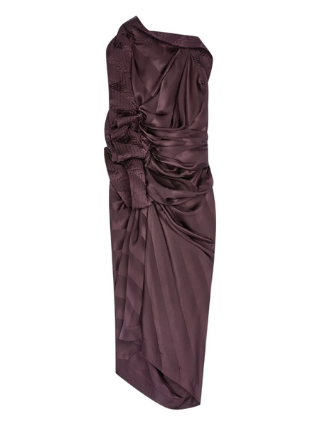  Dries Van Noten Draped-design Silk Maxi Dress - Purple 