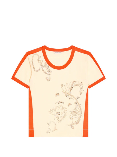  Dries Van Noten Embellished-appliqué T-shirt - Neutrals 