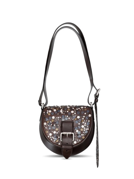  Dries Van Noten Embellished Buckle Messenger Bag - Brown 