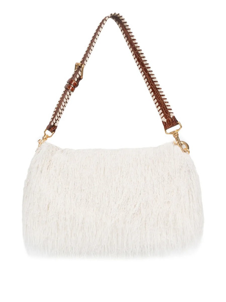  Dries Van Noten Fringed Leather Shoulder Bag - White 