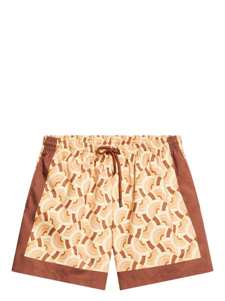  Dries Van Noten Geometric-print Swim Shorts - Neutrals 