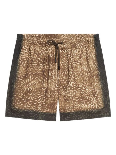  Dries Van Noten Geometric-print Swim Shorts - Neutrals 