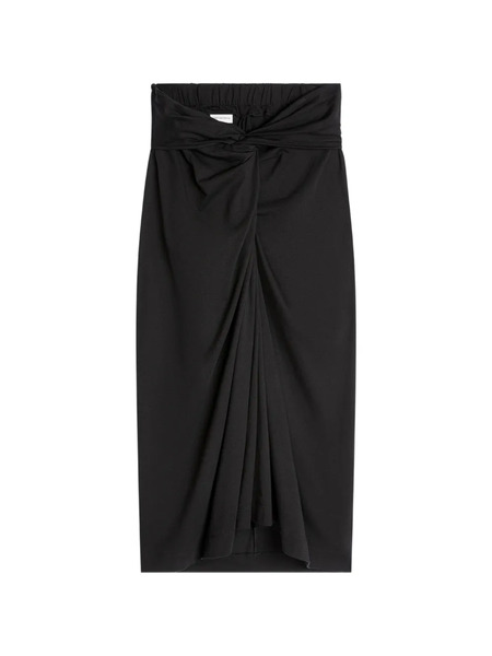  Dries Van Noten Knotted Jersey Midi Skirt - Black 