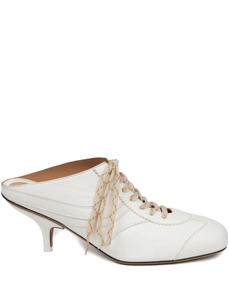  Dries Van Noten 60mm Lace-up Mules - White 