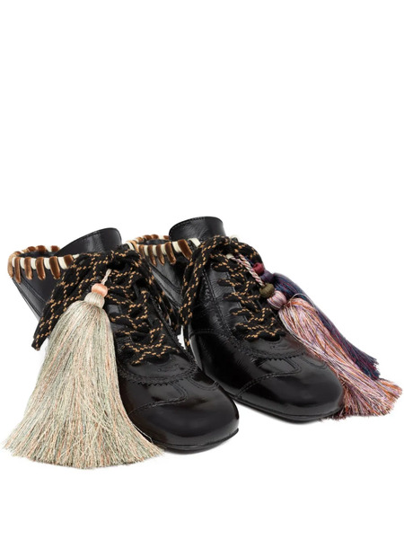  Dries Van Noten 60mm Tassel-embellished Mules - Brown 