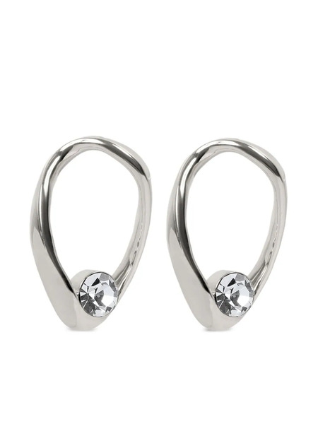  Dries Van Noten Oval Hoop Earrings - Silver 