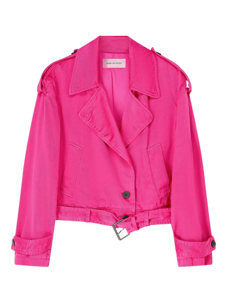  Dries Van Noten Overdyed Biker Jacket - Pink 