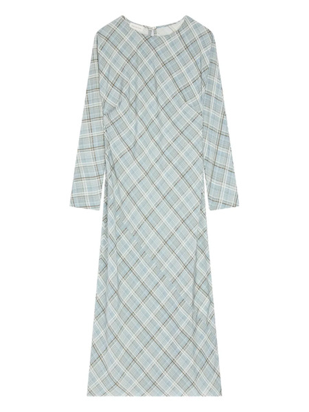  Dries Van Noten Plaid Midi Dress - Green 