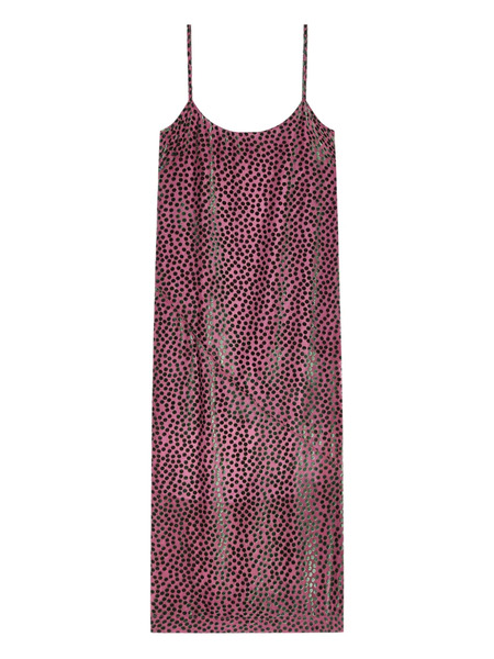  Dries Van Noten Polka-dot Pattern Midi Dress - Pink 