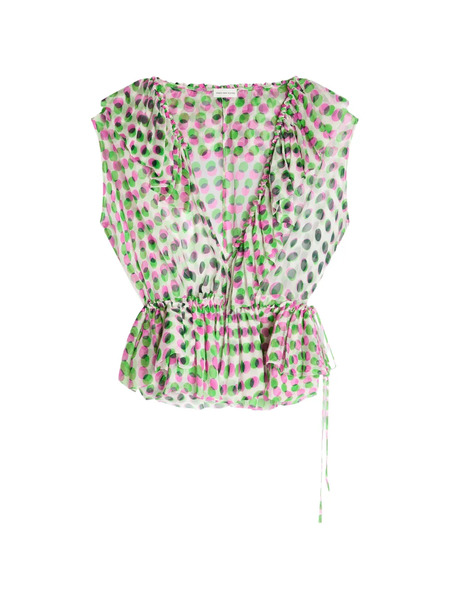  Dries Van Noten Polka-dot Ruffled Top - Neutrals 