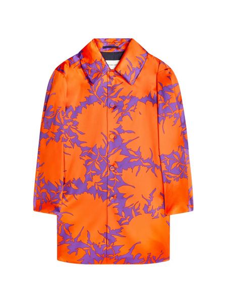  Dries Van Noten Printed Button Coat - Orange 