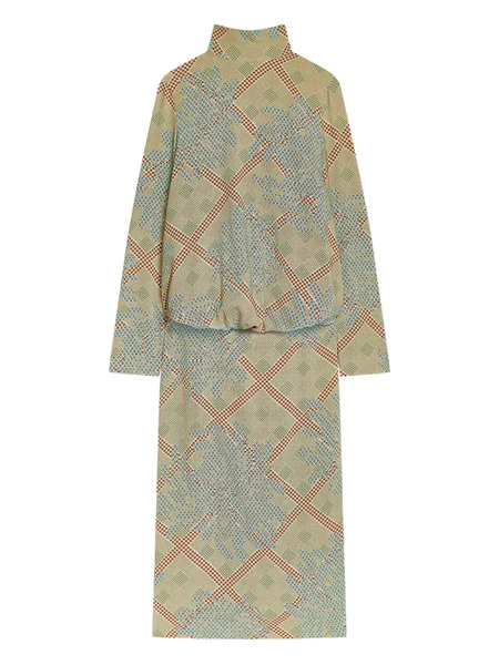 Dries Van Noten Printed High-neck Dress - Green 