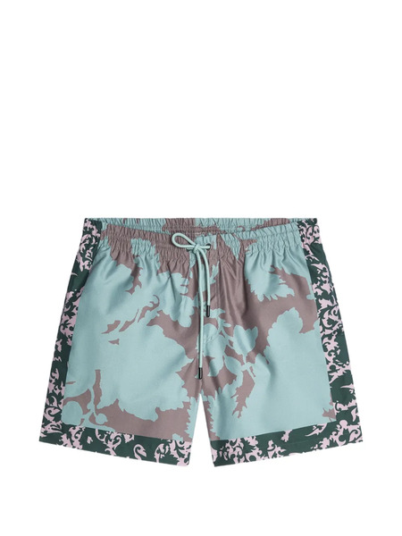  Dries Van Noten Printed Swim Shorts - Blue 
