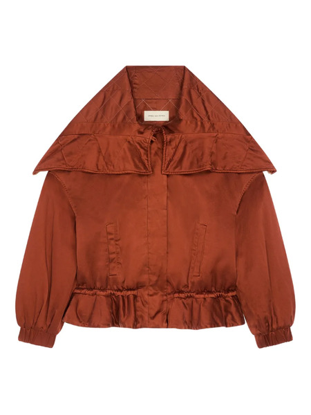  Dries Van Noten Quilted Ruffled Jacket - Brown 