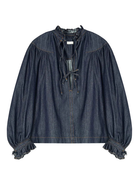  Dries Van Noten Ruffled Denim Shirt - Blue 