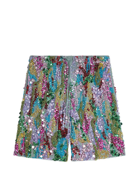  Dries Van Noten Sequin-embellished Shorts - Blue 