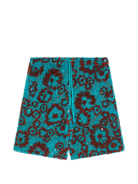  Dries Van Noten Sequin-embellished Shorts - Blue 