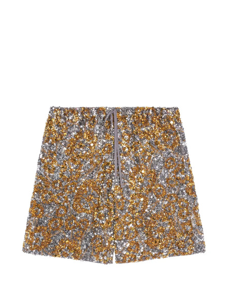  Dries Van Noten Sequin-embellished Shorts - Gold 