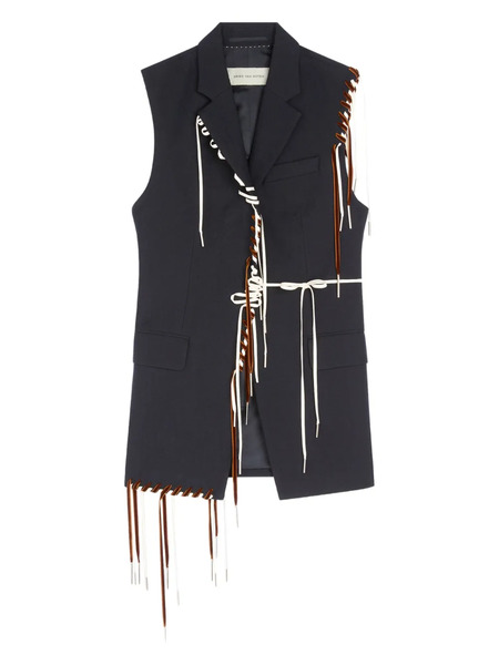  Dries Van Noten Sleeveless Wool Blazer - Blue 
