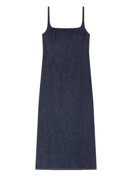  Dries Van Noten Square-neck Denim Midi Dress - Blue 