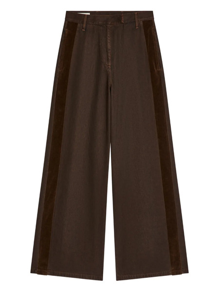  Dries Van Noten Stripe-details Denim Trousers - Brown 