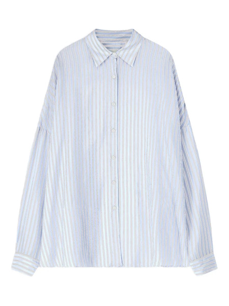  Dries Van Noten Striped Cocoon Shirt - Blue 