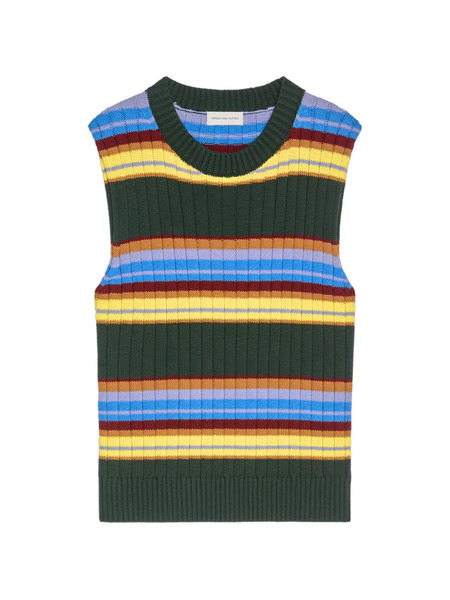  Dries Van Noten Striped Sleeveless Vest - Green 