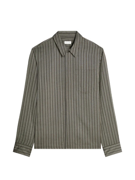  Dries Van Noten Striped Zip Shirt - Grey 