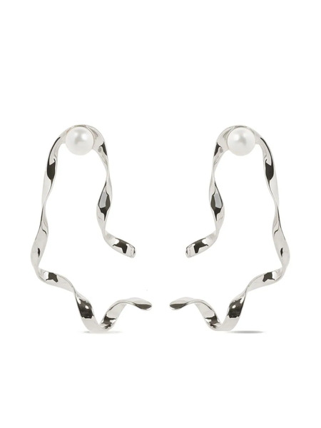  Dries Van Noten Wave Stud Earrings - Silver 