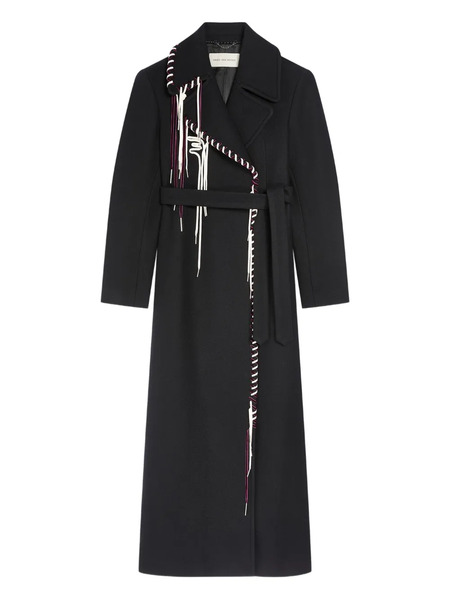  Dries Van Noten Whipstitch-embellished Coat - Black 