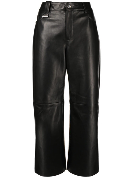  Drome High-waist Wide-leg Leather Trousers - Black 